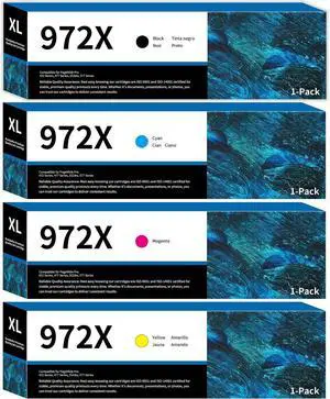 972X Ink Cartridges Combo Pack High-Yield Replacement for HP 972A 972 X 972X Ink Cartridges Combo Pack High-Yield Replacement for HP 972A 972 X