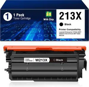 213x Black Toner Cartridge W2130X Compatible Replacement for HP 213X Toner Cartridge Work for HP LaserJet Enterprise 5700, 5800, 6700, 6701, 6800, 6801 (1 Pack 213x Toner Black) 213x Black Toner Cartridge W2130X Compatible Replacement for HP 213X Toner Cartridge Work for HP LaserJet Enterprise 5700, 5800, 6700, 6701, 6800, 6801 (1 Pack 213x Toner Black)