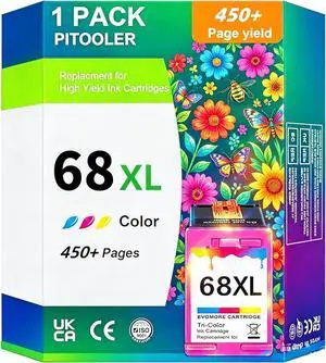 68XL Tri Color Ink Cartridge Replacement for HP HP+ Ink 68 Ink Works for Envy 6100e 6120e 6130e 6500e 6530e 6531e 6532e Series 68e Compatible with 6155e 6152e 6552e 6558e 6165e Printers(1 Tri-Color) 68XL Tri Color Ink Cartridge Replacement for HP HP+ Ink 68 Ink Works for Envy 6100e 6120e 6130e 6500e 6530e 6531e 6532e Series 68e Compatible with 6155e 6152e 6552e 6558e 6165e Printers(1 Tri-Color)