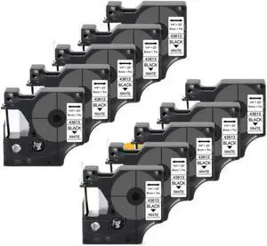 Label Tape Cassette 10PK 6mm 43613 Black On White Compatible with LabelManager 160 5200 4200 Maker Label Tape Cassette 10PK 6mm 43613 Black On White Compatible with LabelManager 160 5200 4200 Maker