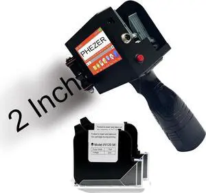 Phezer Dual Nozzle Large Charater Handheld Inkjet Printer P50, 2"/50.8mm Print Height, with 4.3" Touch Screen, Smart Expiry Date/Time/Barcode/QR/Logo/Label/Batch Number Code Machine for All Surface Phezer Dual Nozzle Large Charater Handheld Inkjet Printer P50, 2"/50.8mm Print Height, with 4.3" Touch Screen, Smart Expiry Date/Time/Barcode/QR/Logo/Label/Batch Number Code Machine for All Surface