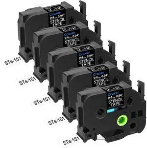Cruxer 5 Pack Replacement for P-Touch STe-151 ST151 ST-151 STe151 Electro-Chemical Etching Label Stencil Metal Tape 24mm 0.94 for Ptouch 1900 D600 D600VP E500 E550W H500LI P700 P750W P750WVP Makers Cruxer 5 Pack Replacement for P-Touch STe-151 ST151 ST-151 STe151 Electro-Chemical Etching Label Stencil Metal Tape 24mm 0.94 for Ptouch 1900 D600 D600VP E500 E550W H500LI P700 P750W P750WVP Makers