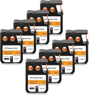 8 X Compatible with Dymo Rhino XTL All-Purpose Vinyl Label Tape 1868767 A1868767 Black on Orange 19mm 3/4 inch x 23 Feet Replacement for Rhino XTL-300 XTL-500 Label Maker 8 X Compatible with Dymo Rhino XTL All-Purpose Vinyl Label Tape 1868767 A1868767 Black on Orange 19mm 3/4 inch x 23 Feet Replacement for Rhino XTL-300 XTL-500 Label Maker