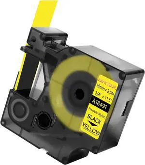 20 X Compatible with Dymo Flexible Nylon Label Tape 18491 A18491 Black on Yellow 19mm 3/4 inch x 18 Feet Replacement for Rhino 5200 4200 5000 6000 3M PL200 PL300 Label Maker 20 X Compatible with Dymo Flexible Nylon Label Tape 18491 A18491 Black on Yellow 19mm 3/4 inch x 18 Feet Replacement for Rhino 5200 4200 5000 6000 3M PL200 PL300 Label Maker