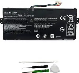 AC15A3J New Laptop Battery Replacement for Acer Chromebook 11 CB3-131 Chromebook R11 CB5-132T Chromebook C738T Series AC15A3J AC15A8J AC15A3J New Laptop Battery Replacement for Acer Chromebook 11 CB3-131 Chromebook R11 CB5-132T Chromebook C738T Series AC15A3J AC15A8J
