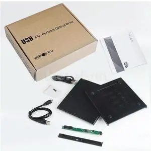 Hard Plastic Slim ABS USB 2.0 12.7mm IDE/ PATA to SATA DVD-ROM External Enclosure Case For CD/DVD Optical Drive Hard Plastic Slim ABS USB 2.0 12.7mm IDE/ PATA to SATA DVD-ROM External Enclosure Case For CD/DVD Optical Drive