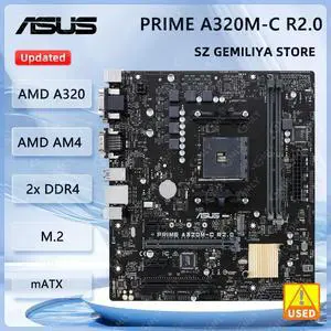 PRIME A320M-C R2.0 Motherboard A320 Socket AM4 DDR4 SATA3 support A6-9500 PRO 5755 2200 5300 1600 3500 5600 mATX PRIME A320M-C R2.0 Motherboard A320 Socket AM4 DDR4 SATA3 support A6-9500 PRO 5755 2200 5300 1600 3500 5600 mATX