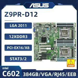 Z9PR-D12 Motherboard LGA 2011 C602 12×DDR3 384GB 5×PCI-E X16 6×USB3.0 Dual Gigabit LAN EEB VGA ATX Z9PR-D12 Motherboard LGA 2011 C602 12×DDR3 384GB 5×PCI-E X16 6×USB3.0 Dual Gigabit LAN EEB VGA ATX
