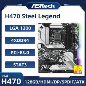 H470 Steel Legend Motherboard H470 LGA 1200 support i9-11900F i5-11400F i3-10100F i3-10105 cpu M.2 NVMe SSD ATX H470 Steel Legend Motherboard H470 LGA 1200 support i9-11900F i5-11400F i3-10100F i3-10105 cpu M.2 NVMe SSD ATX
