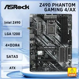 Z490 Phantom Gaming 4/ax Motherboard LGA 1200 Z490 DDR4 128GB ATX support 10105 10700 10100 10320 G6400 10305 cpu Z490 Phantom Gaming 4/ax Motherboard LGA 1200 Z490 DDR4 128GB ATX support 10105 10700 10100 10320 G6400 10305 cpu