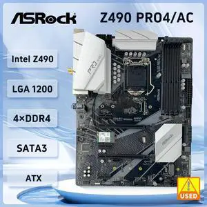 Z490 PRO4/AC Motherboard Z490 Motherboard, LGA 1200 Support I5-10400F I7-10700F I3-10320 I9-10900K CPU ATX 6 SATA3 Z490 PRO4/AC Motherboard Z490 Motherboard, LGA 1200 Support I5-10400F I7-10700F I3-10320 I9-10900K CPU ATX 6 SATA3