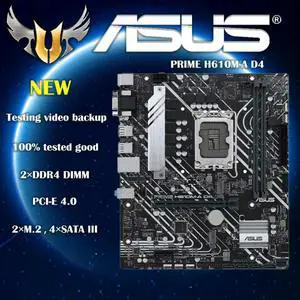 PRIME H610M-A D4 Motherboard Support 12th-Gen CPU DDR4 64GB PCIE4.0 Dual M.2 Socket H610 ATX Desktop Motherboard PRIME H610M-A D4 Motherboard Support 12th-Gen CPU DDR4 64GB PCIE4.0 Dual M.2 Socket H610 ATX Desktop Motherboard