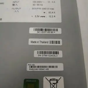 On WS-C4503 4506-E Series Switches 341-0037-05 B0 1040W PWR-C45-1000AC On WS-C4503 4506-E Series Switches 341-0037-05 B0 1040W PWR-C45-1000AC
