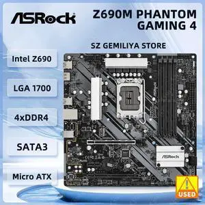 Z690M PHANTOM GAMING 4 Motherboard Z690 LGA1700 support 14900F 14700 13400 13600KF 12400 cpu DDR4 128GB M.2 cpu Z690M PHANTOM GAMING 4 Motherboard Z690 LGA1700 support 14900F 14700 13400 13600KF 12400 cpu DDR4 128GB M.2 cpu