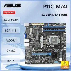 P11C-M/4L Motherboard LGA1151 C242 DDR4 128GB support i3-9100 8300 Xeon E-2134 2124G G5400 cpu P11C-M/4L Motherboard LGA1151 C242 DDR4 128GB support i3-9100 8300 Xeon E-2134 2124G G5400 cpu