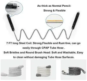 CPAP Cleaning Kit with Hose Holder & Hooks-CPAP Hose Organizer Avoids CPAP Hose Tangle,CPAP Hose Cleaning Brush Kit CPAP Cleaning Kit with Hose Holder & Hooks-CPAP Hose Organizer Avoids CPAP Hose Tangle,CPAP Hose Cleaning Brush Kit