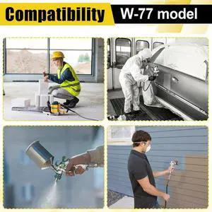 W-77 Spray Gun Nozzle, Needle + Air Cap Kits 2.0/2.5/3.0mm, W77 Paint Spray Gun 2.5mm W-77 Spray Gun Nozzle, Needle + Air Cap Kits 2.0/2.5/3.0mm, W77 Paint Spray Gun 2.5mm