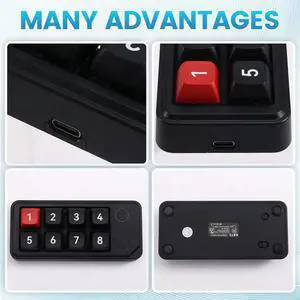 Macro Definition Game Mechanical Keyboard 8-Key Wired Hot Swappable Mini Keyboard Gaming Devices Black 815B Macro Definition Game Mechanical Keyboard 8-Key Wired Hot Swappable Mini Keyboard Gaming Devices Black 815B