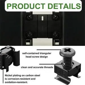 120pcs M6 Cage Screw Nut Washer Set Self-Locking Cable Ties Assortment Kit for Server Shelf Cabinets & Rack Mount Thread 120pcs M6 Cage Screw Nut Washer Set Self-Locking Cable Ties Assortment Kit for Server Shelf Cabinets & Rack Mount Thread
