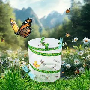 Butterfly Growing Kit - Foldable Butterfly Habitat Cage - 13.8x12Inch Tall - Clear Mesh Enclosure Terrarium Butterfly Growing Kit - Foldable Butterfly Habitat Cage - 13.8x12Inch Tall - Clear Mesh Enclosure Terrarium