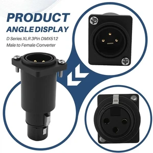 XLR 3Pin DMX512 Male to Female Converter Chassis Flange Panel Mount Feedthrough Adapter for Neutrik NA3MDF PCM-S-0629 XLR 3Pin DMX512 Male to Female Converter Chassis Flange Panel Mount Feedthrough Adapter for Neutrik NA3MDF PCM-S-0629