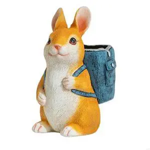 Adorable Rabbit Shaped Resin Pen Stand Desk Pen Organiser For Offices School Adorable Rabbit Shaped Resin Pen Stand Desk Pen Organiser For Offices School