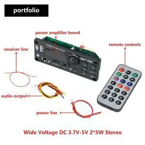 Bluetooth 5.0- Compatible MP3 WMA WAV Decoder Board 12V 6.5mm Microphone USB TF FM Car Audio Music Player Speaker Controller Bluetooth 5.0- Compatible MP3 WMA WAV Decoder Board 12V 6.5mm Microphone USB TF FM Car Audio Music Player Speaker Controller