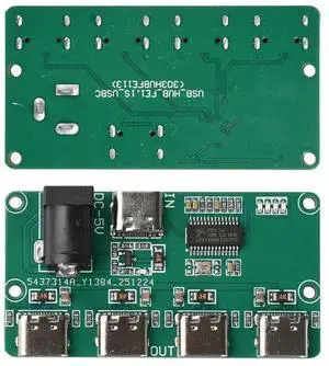 USB 2.0 Hub Module 1-to-4 Splitter with Type C Input Four Output Channels High Speed 480Mbps for Embedded Development USB 2.0 Hub Module 1-to-4 Splitter with Type C Input Four Output Channels High Speed 480Mbps for Embedded Development
