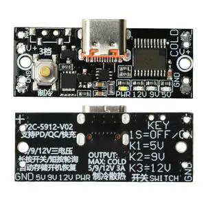 5V/9V/12V Fast Charging Decoy Module Dual Output PD2.0 PD3.0 QC3.0 Multi-protocol Decoy Fast Charging Module Type-C Port 5V/9V/12V Fast Charging Decoy Module Dual Output PD2.0 PD3.0 QC3.0 Multi-protocol Decoy Fast Charging Module Type-C Port