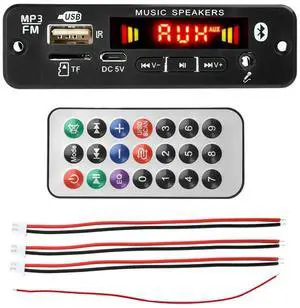 DC 6-18V Mp3 Decoder Board with 2*20W Amplifier Bluetooth 5.0 Car FM Radio Module TF USB Recording Call Lossless Motherboard DC 6-18V Mp3 Decoder Board with 2*20W Amplifier Bluetooth 5.0 Car FM Radio Module TF USB Recording Call Lossless Motherboard