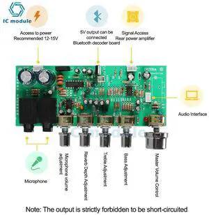 OK339 PT2399 reverberation pre-stage tuning board low-noise power amplifier front board with knob power amplifier module OK339 PT2399 reverberation pre-stage tuning board low-noise power amplifier front board with knob power amplifier module