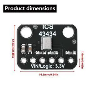 ICS-43434 I2S 3.3V MEMS microphone Module Breakout Low cost Low Pass Filter Electronic Component Kit ICS-43434 I2S 3.3V MEMS microphone Module Breakout Low cost Low Pass Filter Electronic Component Kit