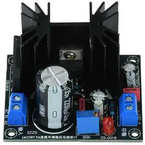 LM338T Regulator Module Adjustable Voltage Regulator 5A High Current Power Board for DIY Test AC DC Power Supply 1.5-30V LM338T Regulator Module Adjustable Voltage Regulator 5A High Current Power Board for DIY Test AC DC Power Supply 1.5-30V