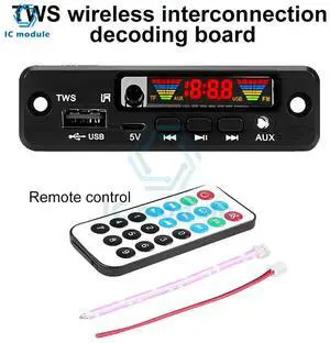 DC3.7-5V TWS interconnection Bluetooth MP3 Decoder Board Lossless Audio FM Remote Control Speaker Accessories AUX FM DC3.7-5V TWS interconnection Bluetooth MP3 Decoder Board Lossless Audio FM Remote Control Speaker Accessories AUX FM