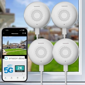 volmees 2K Window Camera, 5G & 2.4GHz WiFi Indoor Dome Camera for Home Security w/Full Color Night Vision, Real-Time Alerts, Human/Motion Detection, Alexa, 24/7 Recording, Easy Install,White,Short-4P volmees 2K Window Camera, 5G & 2.4GHz WiFi Indoor Dome Camera for Home Security w/Full Color Night Vision, Real-Time Alerts, Human/Motion Detection, Alexa, 24/7 Recording, Easy Install,White,Short-4P