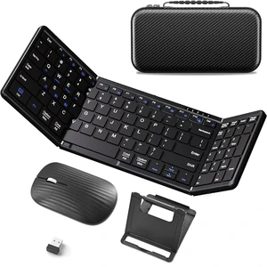 JPHTEK Full-Size Foldable Wireless Keyboard Mouse Combo for Travel, Black JPHTEK Full-Size Foldable Wireless Keyboard Mouse Combo for Travel, Black