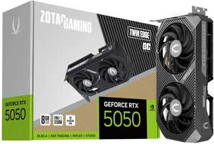 ZOTAC Gaming GeForce RTX 5050 Twin Edge OC DLSS 4 8GB GDDR6 128-bit 20 Gbps PCIE 5.0 Gaming Graphics Card, SFF-Ready Compact Card, ZT-B50500H-10M ZOTAC Gaming GeForce RTX 5050 Twin Edge OC DLSS 4 8GB GDDR6 128-bit 20 Gbps PCIE 5.0 Gaming Graphics Card, SFF-Ready Compact Card, ZT-B50500H-10M