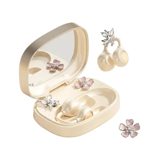 xzqioue Open Ear Wireless Earbuds for Women with Makeup Mirror Charging Case, Clip-on Bluetooth 6.0 Headphones with Spatial Audio, Includes Flower & Butterfly Earrings, Long Battery Life xzqioue Open Ear Wireless Earbuds for Women with Makeup Mirror Charging Case, Clip-on Bluetooth 6.0 Headphones with Spatial Audio, Includes Flower & Butterfly Earrings, Long Battery Life