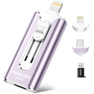 AUAMOZ 256GB Mini Dual Interface Flash Drive, No App Required, Portable Memory Stick Compatible with iPhone, iPad, Android & PC, Easy Storage for Photos, Videos & Files, Purple AUAMOZ 256GB Mini Dual Interface Flash Drive, No App Required, Portable Memory Stick Compatible with iPhone, iPad, Android & PC, Easy Storage for Photos, Videos & Files, Purple