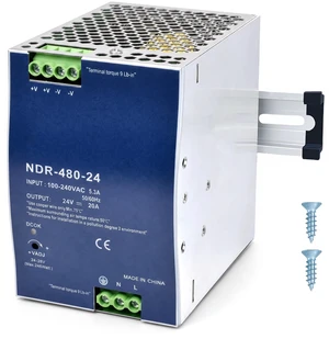 XSHBGF 24VDC Power Supply NDR 480W DIN Rail Power Supply Switch Switching Converter DC (Input 100-240VAC Output 24VDC 50/60HZ 24V 20A) XSHBGF 24VDC Power Supply NDR 480W DIN Rail Power Supply Switch Switching Converter DC (Input 100-240VAC Output 24VDC 50/60HZ 24V 20A)