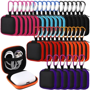 Paterr 30 Pack Square Earbud Case Pouch Bulk with Clip, Multicolor Paterr 30 Pack Square Earbud Case Pouch Bulk with Clip, Multicolor