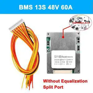 BMS 13S 48V 60A Compact protection Board Li-Ion Pack Protection Module Isoport Without Equalization BMS 13S 48V 60A Compact protection Board Li-Ion Pack Protection Module Isoport Without Equalization