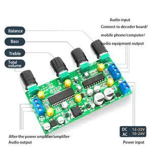 BBE2150 UPC1892T Amplifier Audio Preamplifier Tone Board Balance Treble Bass Preamp with Volume Control EQ Pre-amplifier BBE2150 UPC1892T Amplifier Audio Preamplifier Tone Board Balance Treble Bass Preamp with Volume Control EQ Pre-amplifier