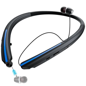 Neckband Retractable Bluetooth Headphones - Wireless Neck Earbuds with Retractable Design, 22 Hours Playtime, IPX5 Sweatproof, Dual Device Connection, Noise Cancelling for Work & SportsBlack Bl Neckband Retractable Bluetooth Headphones - Wireless Neck Earbuds with Retractable Design, 22 Hours Playtime, IPX5 Sweatproof, Dual Device Connection, Noise Cancelling for Work & SportsBlack Bl