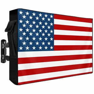 LBCASA American Flag Outdoor TV Cover 60 to 65 Inch Weatherproof, Farmhouse US Flag 600D Oxford TV Covers with Waterproof Zipper, Red Stripes Outside Flat TV Screen Protector Size 58"W x 37"H x 4.5"D LBCASA American Flag Outdoor TV Cover 60 to 65 Inch Weatherproof, Farmhouse US Flag 600D Oxford TV Covers with Waterproof Zipper, Red Stripes Outside Flat TV Screen Protector Size 58"W x 37"H x 4.5"D