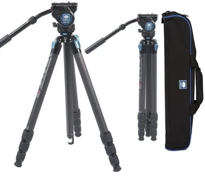 SIRUI Professional Carbon Fiber Tripod with 360Fluid Video Head, 72.6 Waterproof Video Camera Tripod with Triangular Center Column, Large Tube for DSLR, Camcorder, Load 13.2lbs (ST-224+VH-10) SIRUI Professional Carbon Fiber Tripod with 360Fluid Video Head, 72.6 Waterproof Video Camera Tripod with Triangular Center Column, Large Tube for DSLR, Camcorder, Load 13.2lbs (ST-224+VH-10)