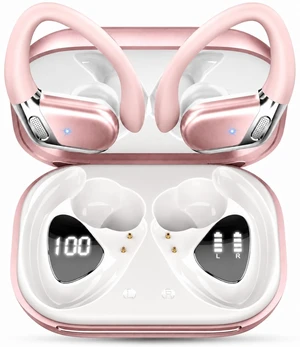 Wireless Earbuds, Bluetooth 5.4 Headphones Sport, 50H Deep Bass Sound Over Ear Buds with 4 ENC Noise Cancelling Mic, Dual LED Display, IP7 Waterproof Earphones with Earhook for Workout/Running/ Wireless Earbuds, Bluetooth 5.4 Headphones Sport, 50H Deep Bass Sound Over Ear Buds with 4 ENC Noise Cancelling Mic, Dual LED Display, IP7 Waterproof Earphones with Earhook for Workout/Running/