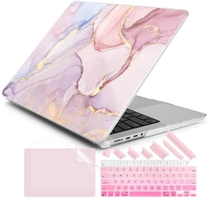 DONGKE Case for MacBook Pro 14 Inch (2026-2021 Release, M5 M4 M3 M2 M1 Pro/Max Chip), Plastic Slim Hard Shell Protective Cover with Keyboard Cover & Screen Protector, Pink Marble DONGKE Case for MacBook Pro 14 Inch (2026-2021 Release, M5 M4 M3 M2 M1 Pro/Max Chip), Plastic Slim Hard Shell Protective Cover with Keyboard Cover & Screen Protector, Pink Marble