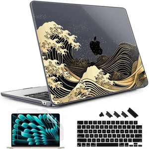 May Chen for M5 MacBook Air 13.6 Inch Case 2026 2025 2024-2022 Release M5 A3449 M4 A3240 M3 A3113 M2 A2681, Plastic Hard Shell Case for MacBook Air 13.6" with Retina Display, Black Sea Wave May Chen for M5 MacBook Air 13.6 Inch Case 2026 2025 2024-2022 Release M5 A3449 M4 A3240 M3 A3113 M2 A2681, Plastic Hard Shell Case for MacBook Air 13.6" with Retina Display, Black Sea Wave