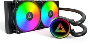 MONTECH LightFlow ARGB 240mm AIO CPU Liquid Cooler, Infinity Mirror, Black MONTECH LightFlow ARGB 240mm AIO CPU Liquid Cooler, Infinity Mirror, Black